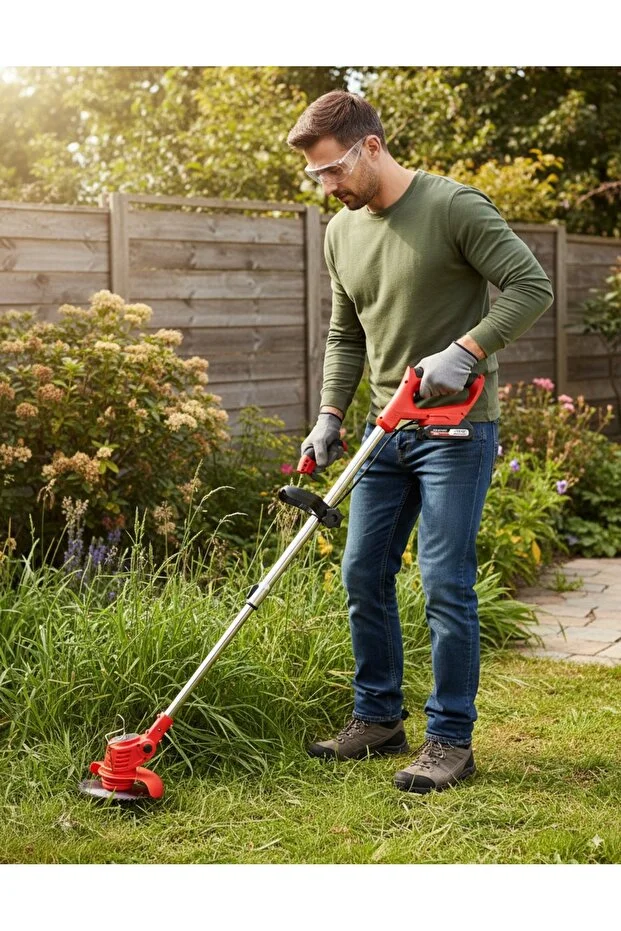 KİMMEER PLUS 2'Li Set 21v Çift Akü Uzatmalı Kollu Çalı Ot Biçme Şarjlı Tırpan Ve Testere